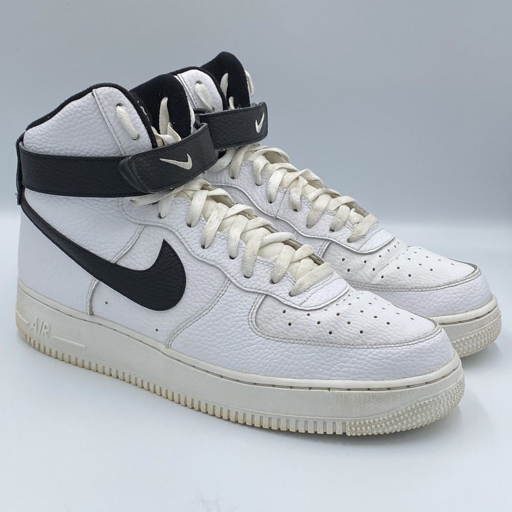 Nike Air Force 1 High '07 White Black Leather Sneakers Men's Size 12 CT2303-100 - Picture 2 of 8